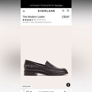 Everlane Women’s The Modern Loafer in Black Size 6.5 US (LIKE NEW)